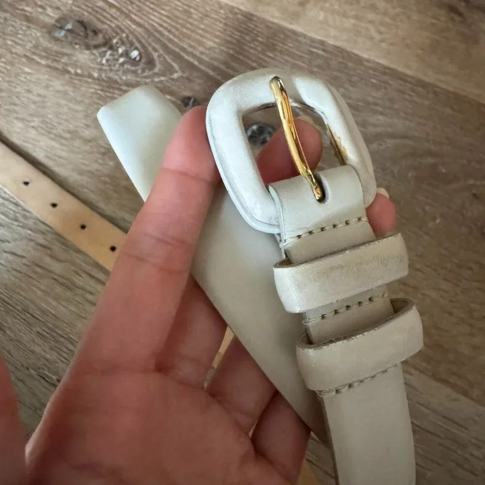 Nordstrom made in the USA Italian Calfskin Beige Cream‎ Leather Belt!